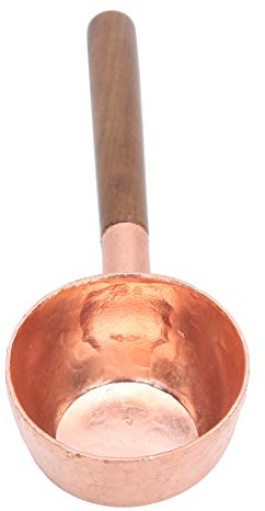ANGGREK Cucharada de Granos de caf¨¦, Bola de Madera de Nogal con Taz¨®n de Cobre, 10 G de Capacidad para Harina de Az¨²car de t¨¦ de caf¨¦