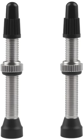 Valvola per bicicletta – Confezione da 2 valvole francesi di alta qualità con lunghezza 44 mm – Compatibile con valvola Sclaverand & valvola flash, inclusi tappi per valvole bicicletta e adattatore