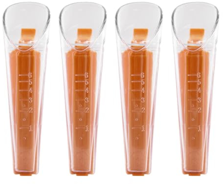 SUPVOX Yeast Measuring Cups Resin Powder Measuring Spoons 4 Sets with Sealing Clip with Scale, Comfortable Hand Feeling and Fit for Hand Shape, for Cooking and Baking