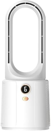 Ventilatore senza pale, ricaricabile, silenzioso, con luce notturna, a risparmio energetico, per camera da letto, viaggi, appartamento e dormitorio