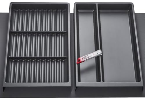 Orga-Box Vario SET 3 anthrazit für 100er Schublade Mehrzweckeinsatz | Gewürzeinsatz Antirutschmatte Orga-Weave