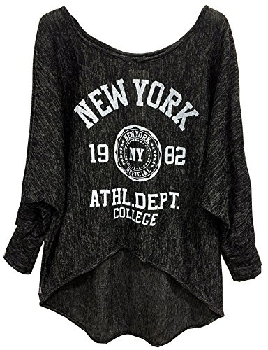 Emma & Giovanni - Pull Asymétrique - Femme - Taille (S à XL) (Noir, L-XL)