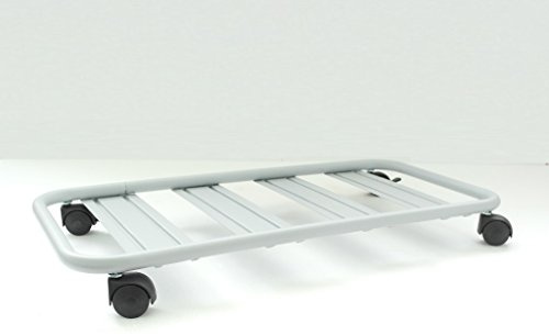 Pollice Verde TEK036 Carrello sottovaso Rettangolare Profilo Tubolare con Ruote cm. 80 Alluminio