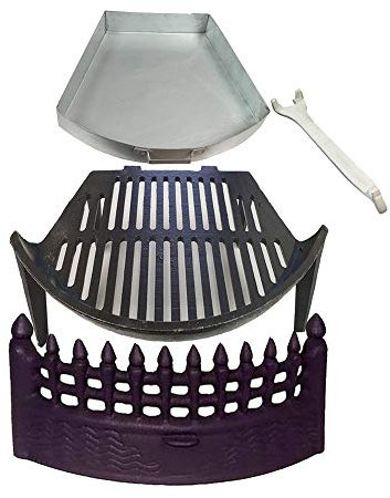 Castle Fire Front, Grate and Ashpan Black Fire Set Bundle 18 Fireplace Set