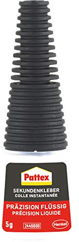 Pattex PSK5C-12 Sekundenkleber Präzision, Superkleber für punktgenaues Kleben ohne Nachtropfen, schnelltrocknender & spülmaschinenfester Flüssigkleber, 12 x 5g, transparent