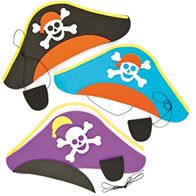 Baker Ross ET142 Piratenhut und Augenklappe im Set, für Kinder, 3 Sets