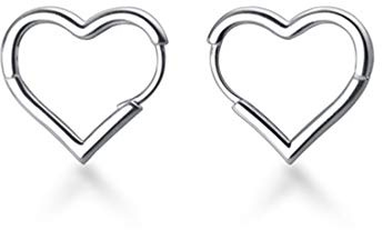 SLUYNZ 925 Sterling Silber 1.7CM Herz Creolen Ohrringe für Damen Mädchen Liebes Creolen Ohrringe Huggie