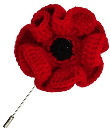 Amapola. Broche Flor de Amapola Roja. Pin de palo de boutonniere de flor de amapola de solapa de ganchillo hecho a mano. Broche Día del Recuerdo. Lest we forget.