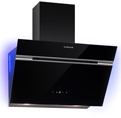 Klarstein Alina Dunstabzugshaube - 60cm Kopffreihaube, 600 m³/h, A Energieeffizienz, LED-Beleuchtung, Leise 68 dB, Abluft & Umluft, Intelligente Steuerung, Schwarz
