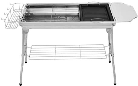 Habrur Holzkohlegrill Holzkohle Grill Grill-Holzkohle-Grill-Edelstahl-faltbares Tragbares BBQ-Werkzeug-Kits Für Das Kochen Im Freien Camping-Picknicks Picknickgrill Grill Holzkohle (Color : A)
