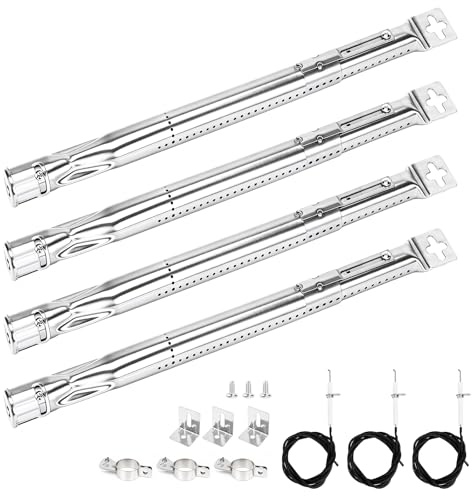 GFTIME 35,5 till 48 cm universell brännare för Charbroil, Napoleon, Landmann, Enders, Barbecook, Tepro, Taino, Proficook, justerbart rostfritt stål gasgrillbrännare, tillbehör, 4 delar