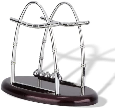 Akozon Newton's Cradle Balance Ball Newton Cradle Education Science Balance Ball Decompression Toys Ornaments Decorations Home Office Desktop Decoration Desk Toys Perpetual Motion Table Toys (M)