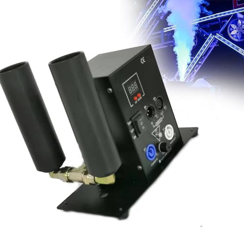 FLYUFO Máquina De Chorro De CO2 DMX512 De Doble Tubo, Máquina De Niebla De CO2 Niebla De Hielo Seco, Efecto Mágico, Efectos De Espectáculo De DJ De Escenario