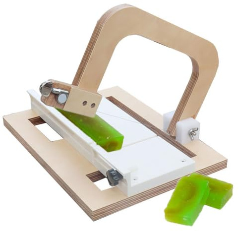 QUTBAG Cortador de jabón Profesional con Alambre, Herramientas de Bricolaje de jabón Hechas a Mano, Cortador de jabón de Madera Ajustable con Tapa, Molde de Silicona, Herramienta de Corte