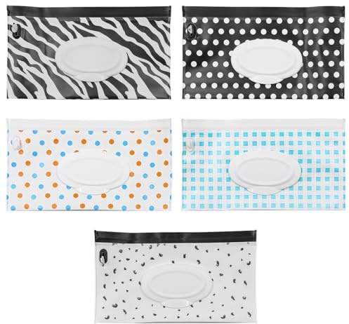 Tiardey 5-pack våtservettspåse påfyllningsbara våtservetter dispenser resebehållare våtservetter väska