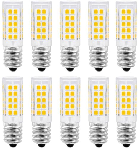 E14 LED Birne 5W Warmweiß 3000K LED Lampe, Kühlschranklampe, Ersatz für 50W Glühlampe, 550LM, E14 Glühbirne für Dunstabzugshaube, Nähmaschine, Salzlampe, AC 220-240V, Nicht Dimmbar, 10er Pack