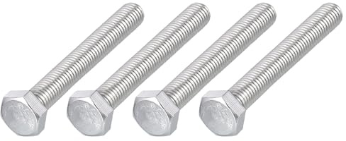 METALLIXITY Boulons Hexagonaux (M12-1.75 x 90mm) 4Pcs, Acier Inoxydable 304 18-8, Filet Grossier UNC, Entrainement Externe Hexagonal, Boulon À Tête Hexagonale - pour Réparation De Meubles