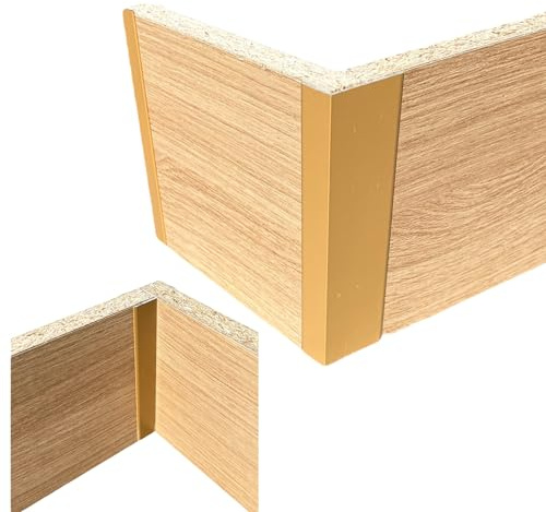 BaustoffhandelShop Verbinder für Küchensockel Sockelverbinder Sockelblenden für 19mm Sockelleisten (90°-Winkel 10cm Höhe, Alu/BEIGE DUNKEL matt RAL1011), Alu10-15-20