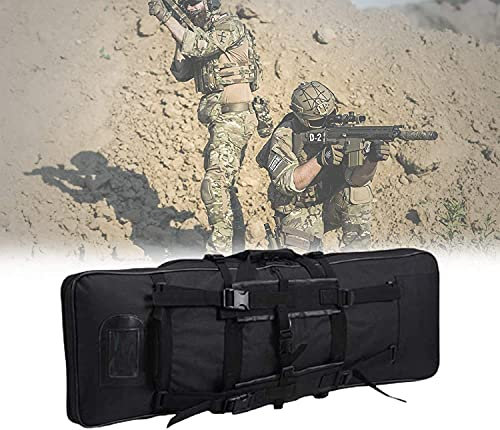 ANSNOW Gewehrkoffer, Taktische Waffentasche, Weich Gepolstert, Abschließbarer Karabinerkoffer, Angelrutentasche, Rucksack,E, Schrotflinte, Airsoft-Koffer, Aufbewahrung Mit Schultergurt, 4 Taschen, W