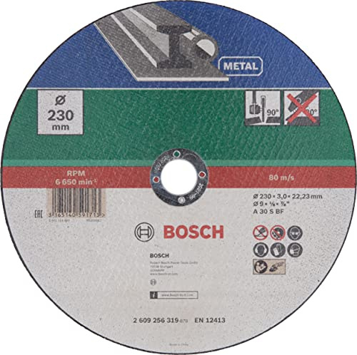 Bosch Accessories DIY Trennscheibe Metall (für Winkelschleifer, Ø 230 mm, gerade, A 30 S BF) (Packung mit 10)