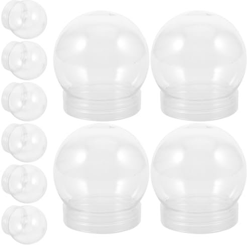 Housoutil Bolas de nieve de bricolaje, 20 unidades, bolas de nieve de Navidad, 150 ml, transparentes, reutilizables, de plástico, con tapón de rosca, globos de nieve vacíos