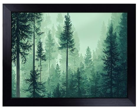 Bewitching Pine Tree Forest | Lap Tray with Bean Bag Cushions | Padded Cushion Base | Portable TV Tray Table for Eating, Working, Crafting, or Laptop Use