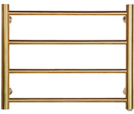 Scaldasalviette Elettrico da Parete, in Acciaio Inox 304, 58 W, a Risparmio energetico, a 4 Barre, per Bagno, Cromato, con Spina