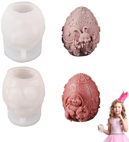 Silikonformen Gießformen Weihnachten und Frühlingsfest – Spiegeleiform, 3D Ostereier Silikonform, Süßigkeiten & Kerzenhalter, Perfekt für DIY Frühlingseier, Kerzen & Backform Frühlingsfest