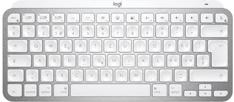 Logitech MX Keys Mini for Mac - kabellose Bluetooth Tastatur, für MacBook Pro, MacBook Air, iMac, iPad, Tasten Hintergrundbeleuchtung, Suisse/Schweizer QWERTZ-Layout - Pale Gray [Bulk]