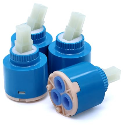 RUNYU 4 Stück Kartusche Wasserhahn 35mm Keramik Kartusche für Wasserhahn Ersatzteile Spüle Zubehör Küchenarmatur Waschtischarmatur