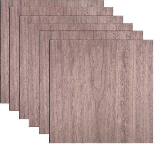 Sperrholzplatte 3mm 300x300mm 6Stück Walnuss Holzplatte Zuschnitt Nach Maß Unbehandeltes für DIY Modellbau Laserschnit Laser Gravur Holz Brennen Malerei CNC