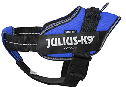 IDC Powair Hundegeschirr, Größe: L/1, Blau + JK9 Powair Druckverteilerpad, Größe: L-XL, Blau