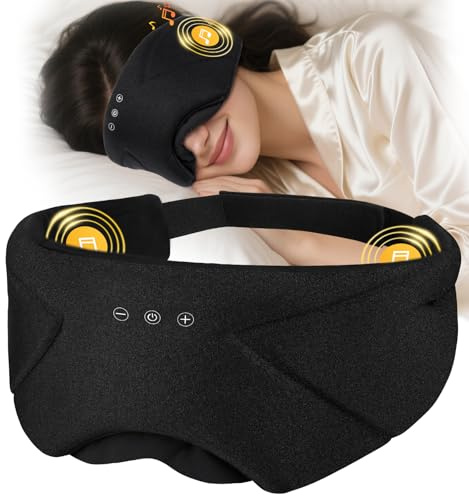 Bluetooth Schlafmaske mit Kopfhörern für Frauen und Männer,Totale Blackout Schlaf Augenmaske mit Reißverschluss Weiche Schlafende Kopfhörer zum Schlafen, die ganze Nacht Komfort für das Reisen,Bett