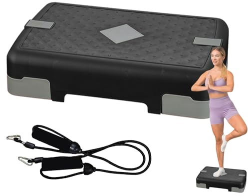 Plataforma De Pasos Aerobic: Paso De Ejercicio Ajustable Con Altura De 3 Niveles (10/15/20 Cm) | Taburete De Paso Sin Deslizamiento | Equipo De Acondicionamiento Físico Para Gimnasio En Casa Para
