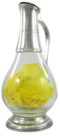 Cavagnini Decorative Bottle in Glass and Pewter, Artisan Decanter for Liqueurs, Grappa, Limoncello