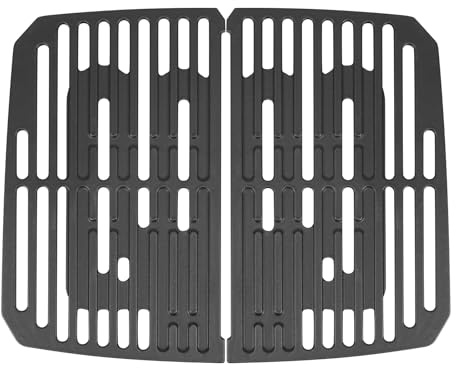 Denmay Gusseisen Grillrost für Weber Pulse 2000 Gasgrill, Emailliert Grillrost Ersatz für Weber Pulse 2000, Gusseisen Griddle Zubehör, 2 Stück