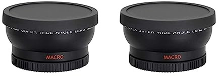 Janasiba Lot de 2 convertisseurs 58 mm 0,45 x avec objectif grand angle et système macro pour Rebel T6, T6I, Sl1, T5, T5I, T4I, T3, T3I, T1I, T2I, Xsi, Xs, Xt, 70D, 60D, 60Da 7D