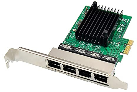 Agmoctz Scheda di Rete PCIE PCI-E X1 Adattatore di Scheda di Rete Server Gigabit Ethernet 4 Porte per Router Morbido Love Fast Sea Spider ROS