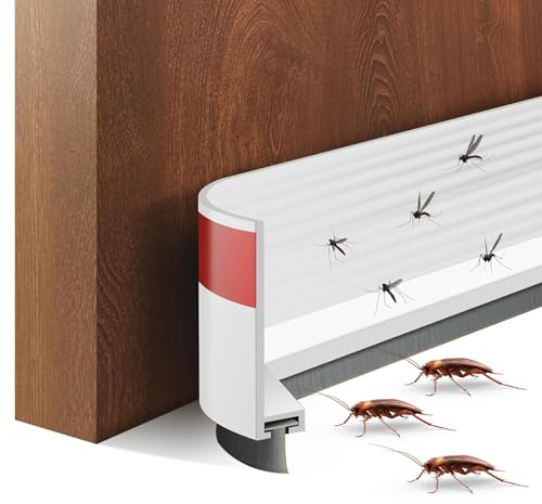 poraceous Burlete Puerta, Burletes Bajo Puertass 100cm, Burletes para Puertas Autoadhesivo, Burlete Puertas Entrada Cortable, Cepillo Puerta Entrada, Fácil de Instalar para Evitar Insectos Pulpos