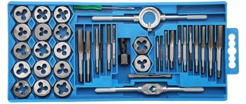 QUARKZMAN Juego De Machos Y Terrajas Métricos De 39 Piezas M3-M12 Kit De Herramientas Para Roscar Machos Terrajas Mango De Llave Estuche De Almacenamiento Para Roscado Macho Y Hembra