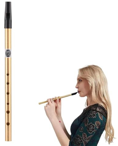dinghaole Traditionelle irische Zinn-Pennypfeife, Irische Pfeife Flöteninstrument, 6-Loch-Metall für Tin Penny-Pfeife, traditionelles Volks-Blasinstrument für Anfänger und Profis