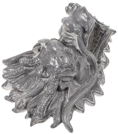 Anneome Fontaine Murale à Tête de Dragon en Résine Gris Pierre 23X22X28 CM Robinet de Fontaine de Jardin Décorative pour Extérieur Ornement de Villa et Espace Jardin