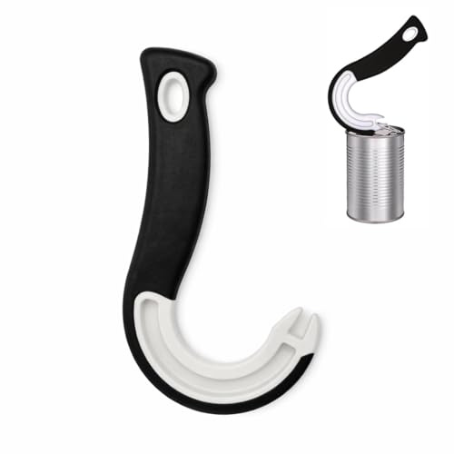 Ring Pull Can Opener Aid, J Shaped Manual Tin Opener for Weak Hands, 1 Pc