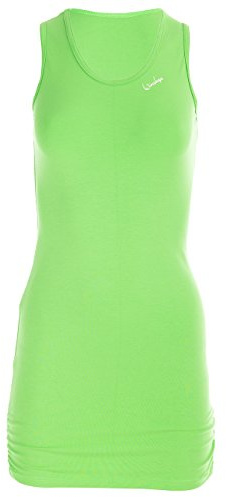 Winshape Damer Fitness Fritid Longtop WTR15 med lateral spärlor, smal stil, äppelgrön, M