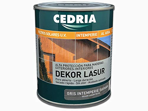 Lasur protector madera exterior al agua Cedria Dekor Lasur 20 litros (Gris Intemperie)