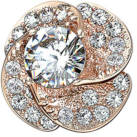 Piersando Aufsatz für Dermal Anchor Piercing Hautanker Implantat Skin Diver Strass Kristall Rosenblüte Rosegold