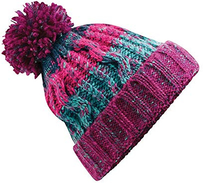 ASVP Shop Corkscrew Cable Knitted Bobble Hat Plain Boys Girls Beanie Warm Winter Pom Wooly Cap (Winter Berries, Infant)