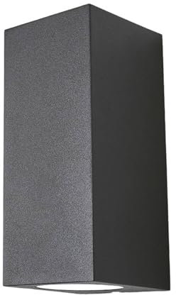 Outdoor Wall Light 'Xava' (Modern) in Black Made of Aluminium (2 Light Sources, GU10) from Lucande | Wall lamp for Exterior/Interior Walls, House, Terrace und Balcony