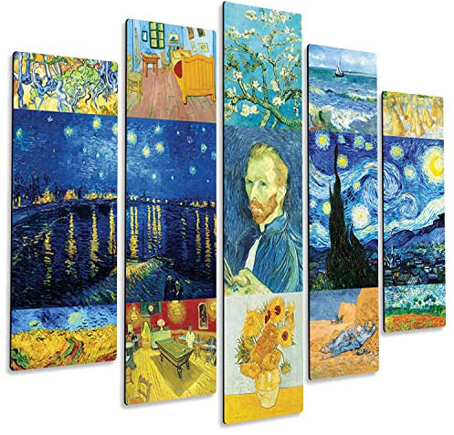 Giallobus - 5 Multi Panel Art Board - Vincent Van Gogh - Collage de Van Gogh 3 - MDF-Holz - 140x100