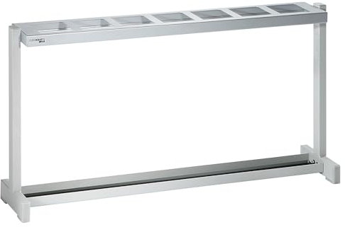 eurokraft | Reihenschirmständer | mit 7 Öffnungen | silber
